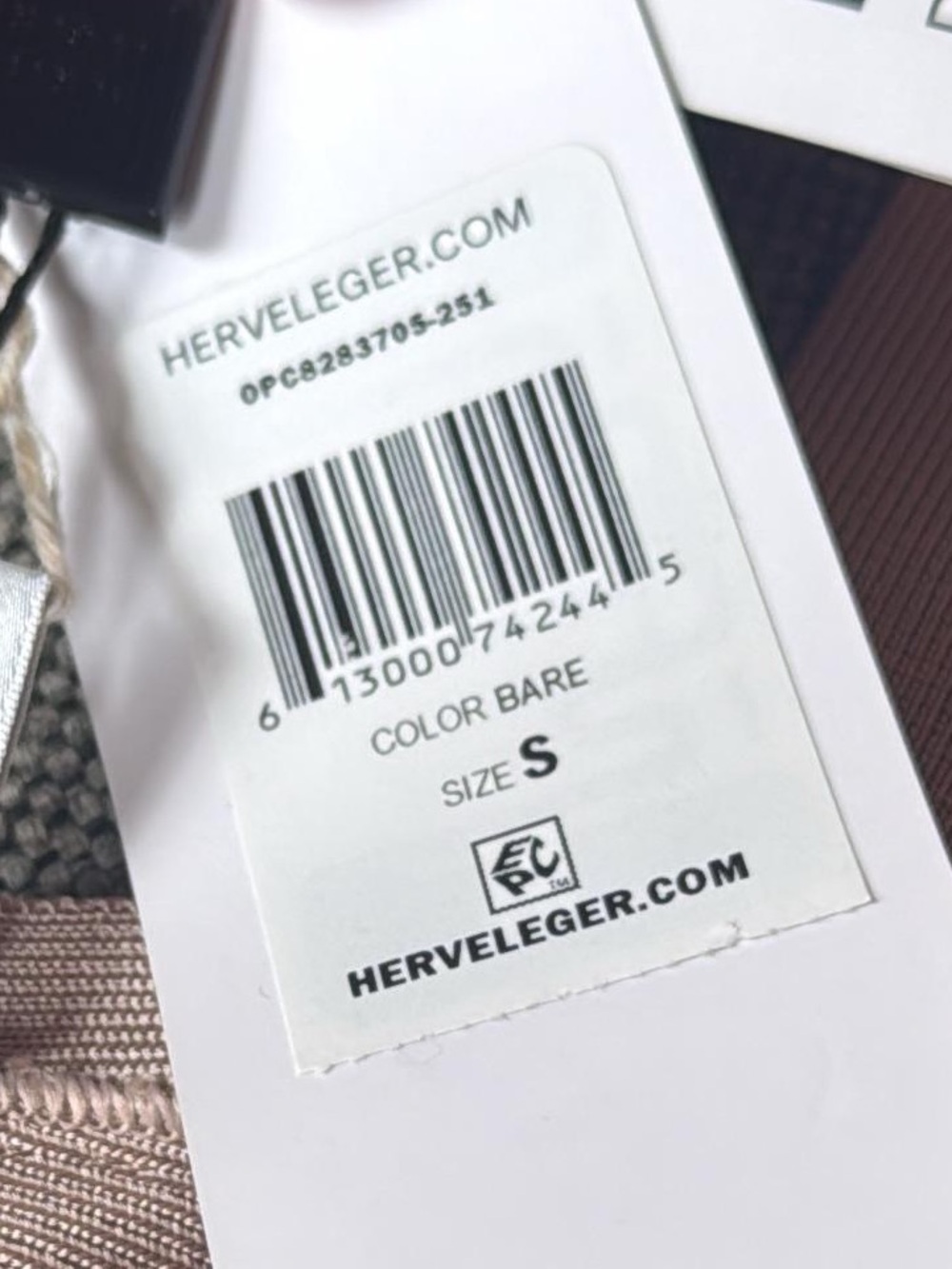 Hervé Léger NEW Nude Pink Bandage Midi Dress - Picture 3 of 4